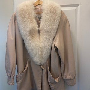 J. PERCY for MARVIN RICHARDS LEATHER & FOX FUR COAT
